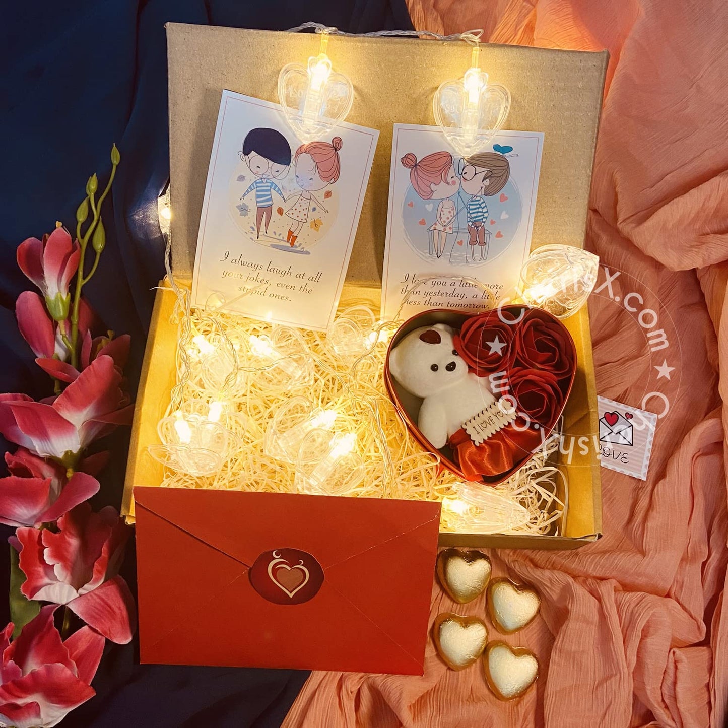 Box Of Hearts - Valentine Gift/Valentine Day Gift for Girlfriend/boy Friend/Valentines Day Gift - CherishX Partystore