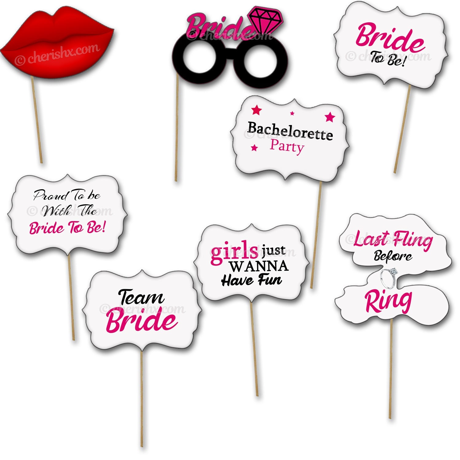 Bride To Be Photo Booth Party Props - CherishX Partystore
