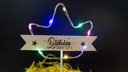 Cake Topper for Happy Birthday - Round, Star, Heart & Crown Shape - Party Supply - CherishX Partystore