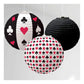 Card Party Decoration with Poker and Casino Theme Paper Lanterns, (35CM Multi Color, Set of 3) - CherishX Partystore