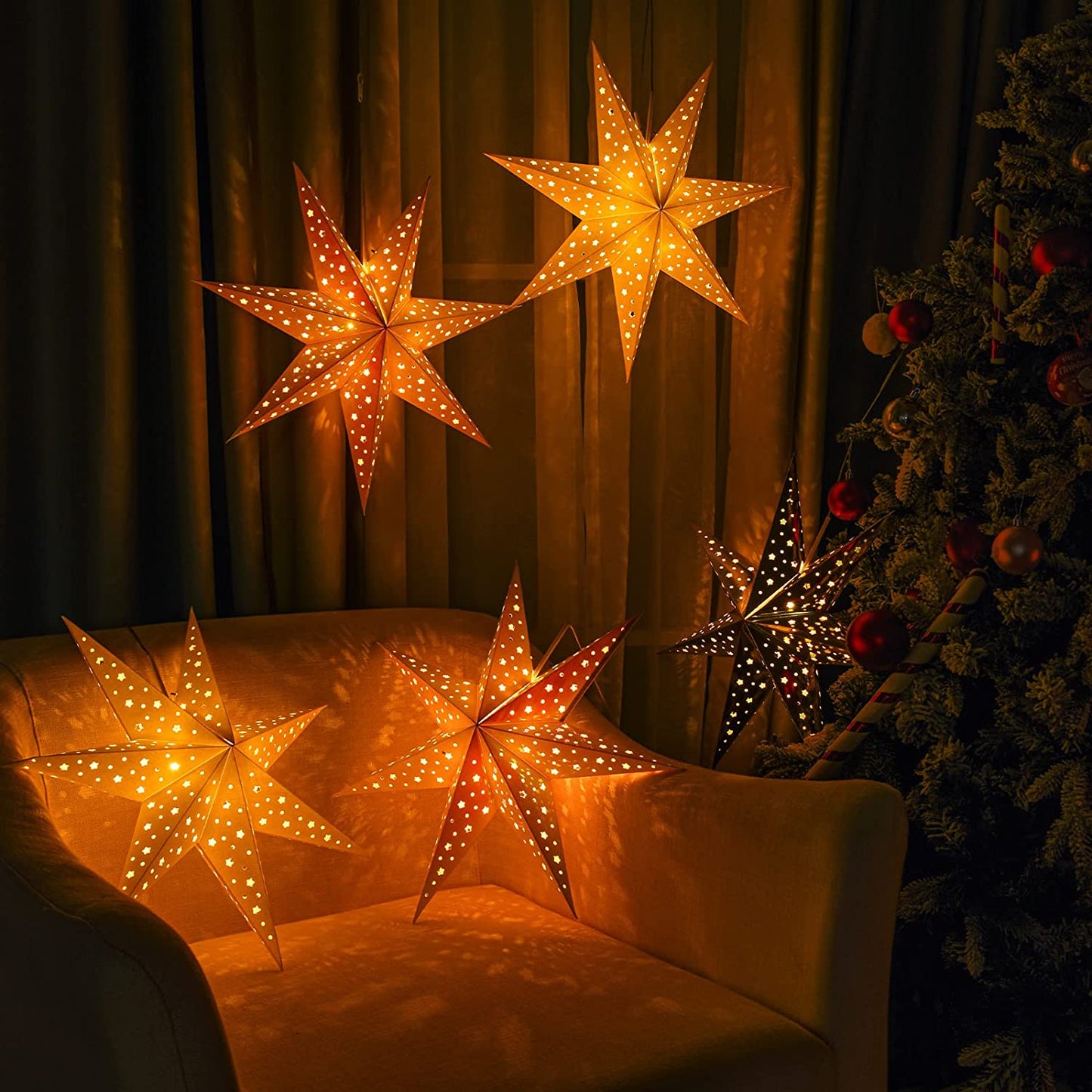 Christmas Glitter Star-1 Pc- Silver Color - CherishX Partystore
