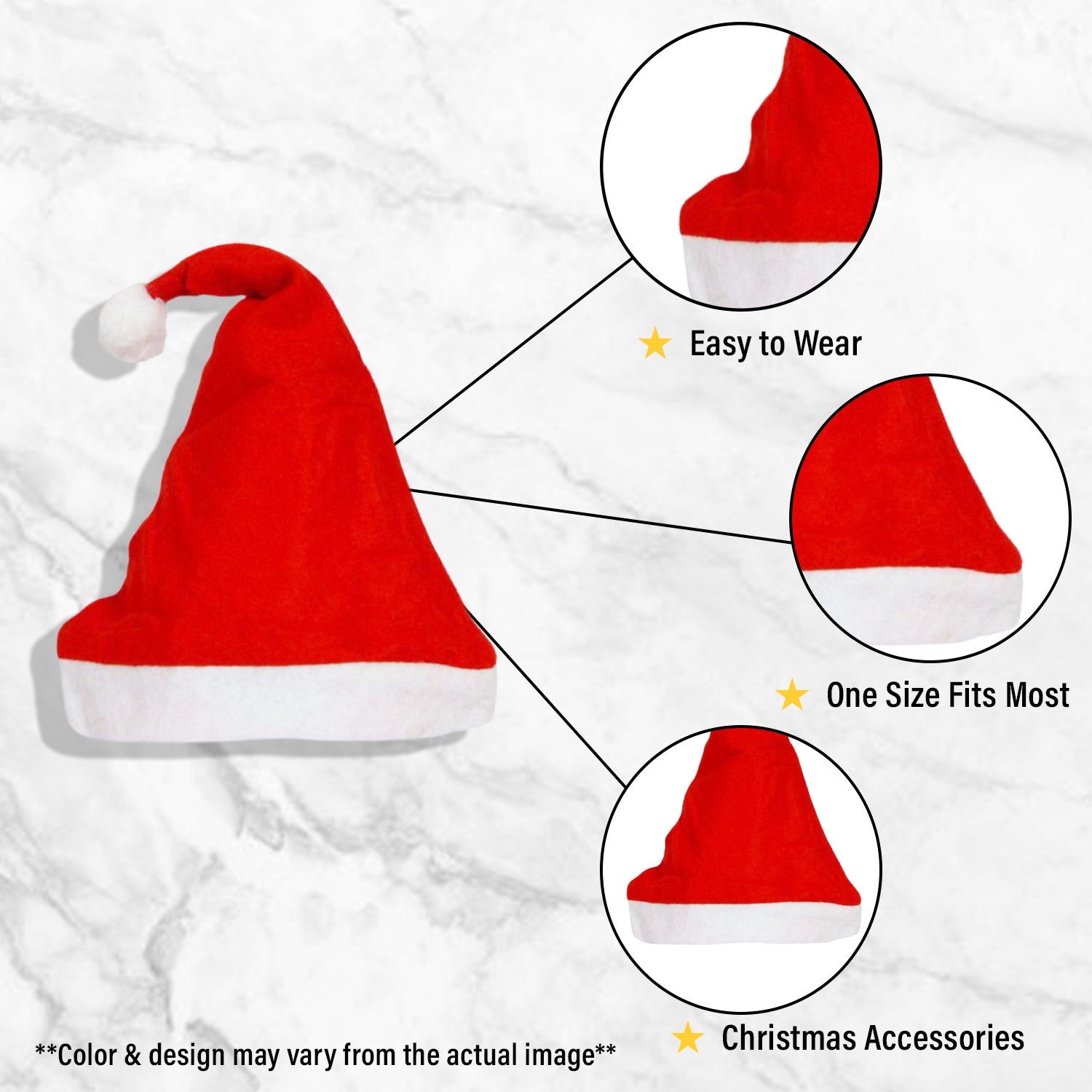 Christmas Santa Cap- Pack of 2- Red Color - CherishX Partystore