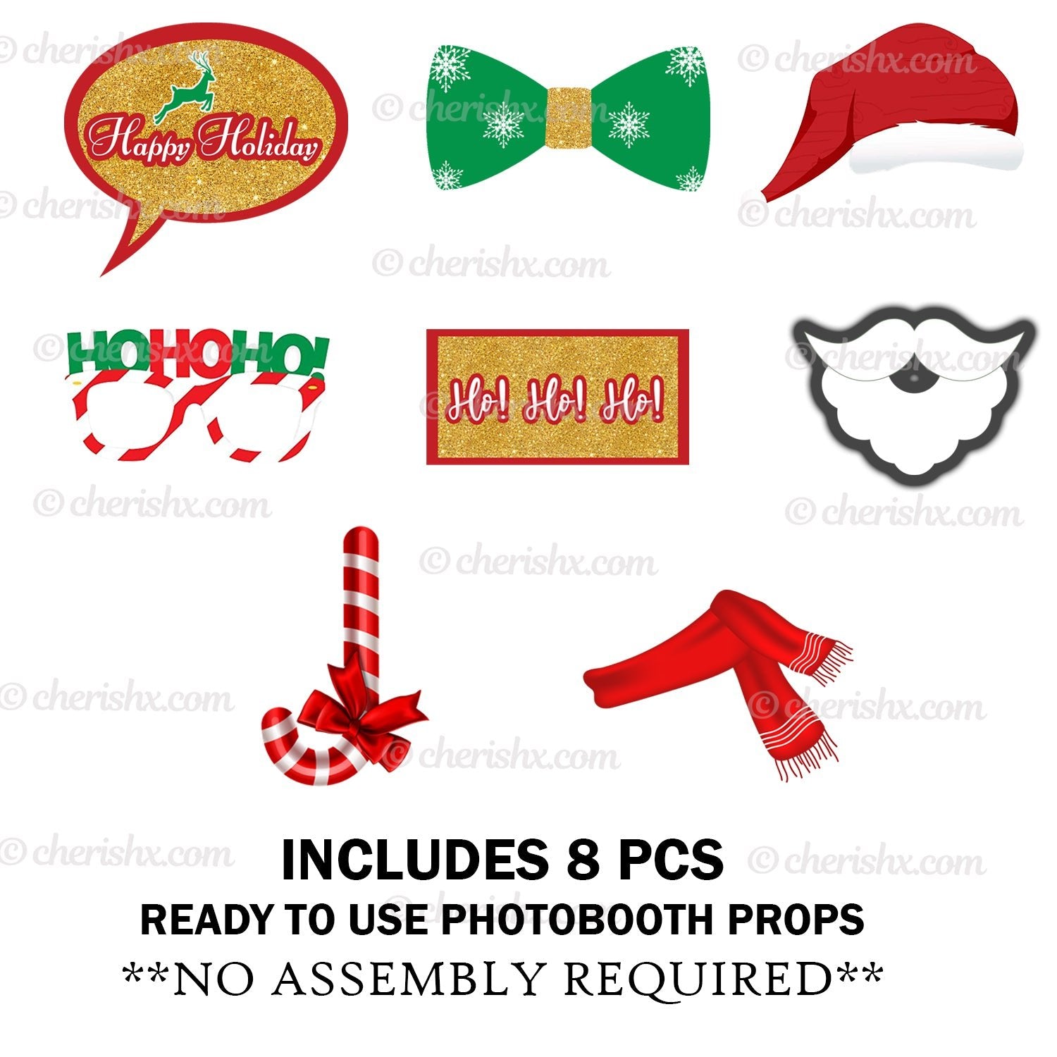 Christmas Theme Photo Booth Party Props - CherishX Partystore