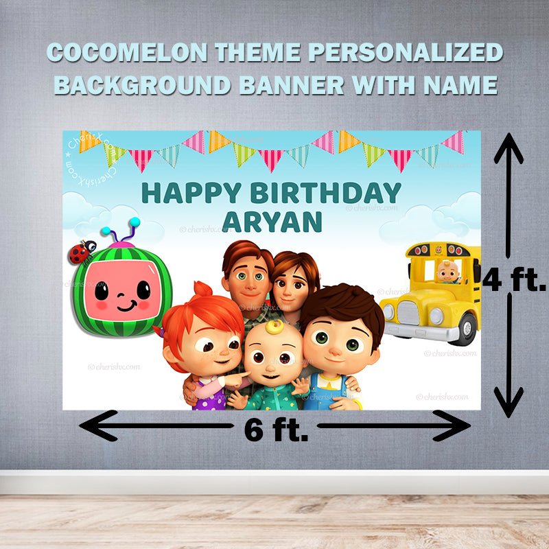 Cocomelon theme Combo Birthday Kit - Silver freeshipping - CherishX Partystore