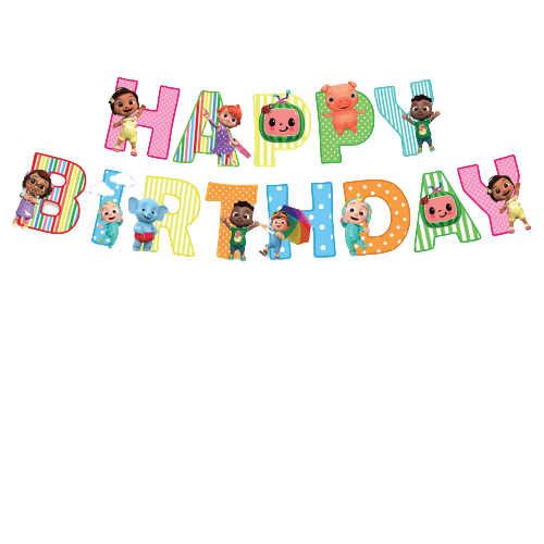 Cocomelon Theme Happy Birthday Bunting freeshipping - CherishX Partystore