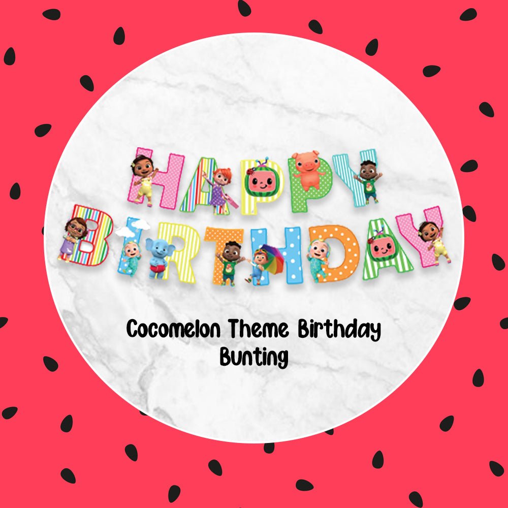 Cocomelon Theme Party Decoration Items for Kids Birthday - Pack of 56 Pcs - Bunting, multicolor balloons - Basic freeshipping - CherishX Partystore