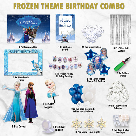 Gold Pack- Frozen Theme Combo Birthday Kit freeshipping - CherishX Partystore