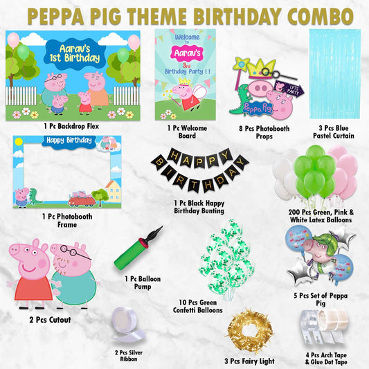 Gold Pack- Peppa Pig Theme Combo Birthday Kit freeshipping - CherishX Partystore
