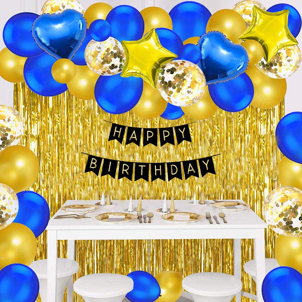 Happy Birthday Golden & Blue 44 Pcs – FrillX