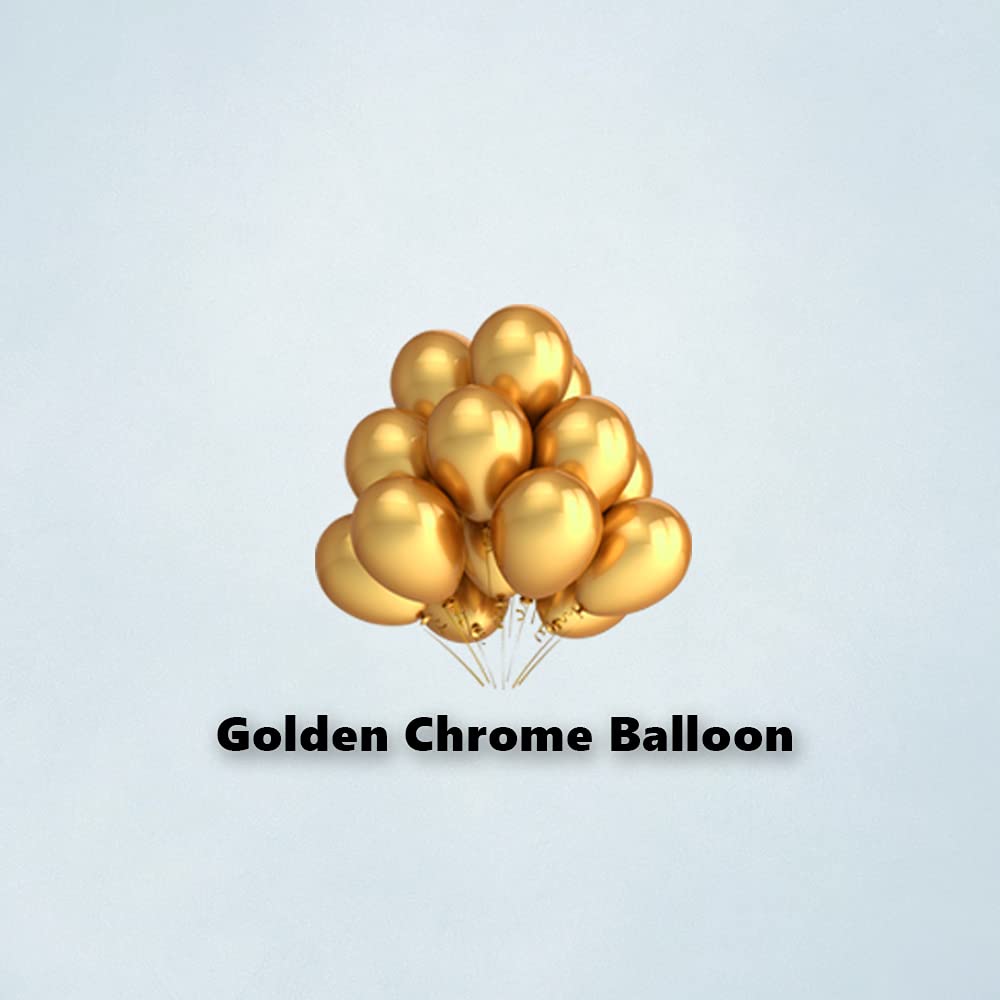 Golden Crown Happy Birthday Decoration Balloon Bouquet - 20 Pcs Combo - Crown Shape, Balloon Stand, Chrome and Latex Balloon freeshipping - CherishX Partystore