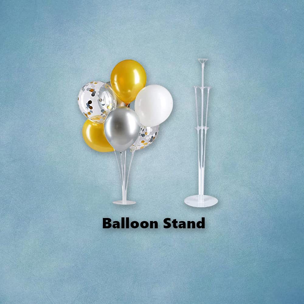 Golden Crown Happy Birthday Decoration Balloon Bouquet - 20 Pcs Combo - Crown Shape, Balloon Stand, Chrome and Latex Balloon freeshipping - CherishX Partystore