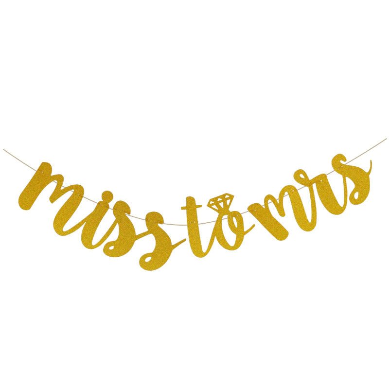 Golden Cursive Miss to Mrs Bunting freeshipping - CherishX Partystore