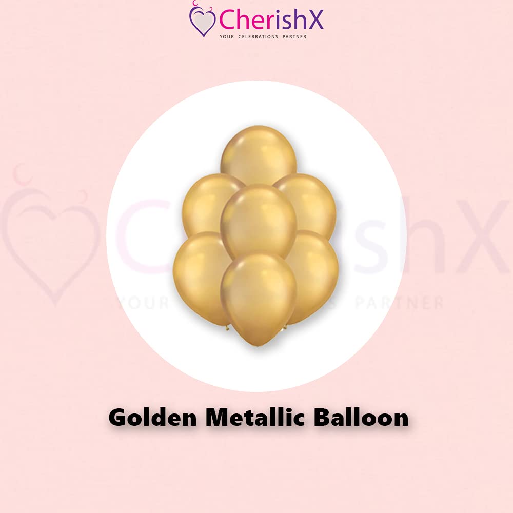 Golden Happy Anniversary Decoration Items With Lights Kit Combo For Home - 40 Pcs - Paper Rosette, Cursive Banner, Balloon Stand, Metallic Balloons - Anniversary Celebration freeshipping - CherishX Partystore