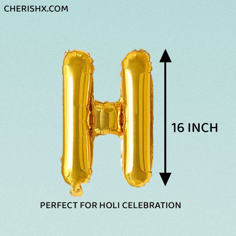 Golden Happy Holi Foil Balloon - Holi Decoration Items freeshipping - CherishX Partystore