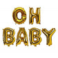 Golden OH Baby Foil Balloon Letters. freeshipping - CherishX Partystore