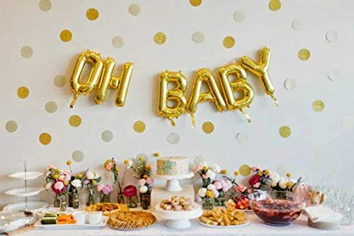 Golden OH Baby Foil Balloon Letters. freeshipping - CherishX Partystore