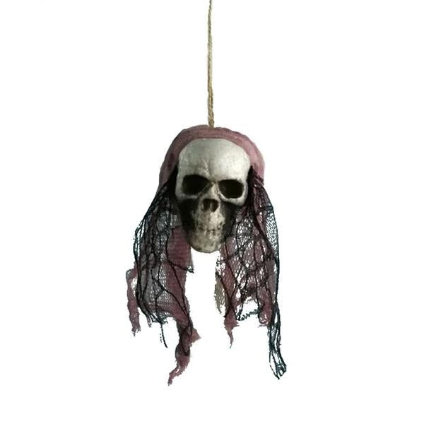 Halloween Skull Bride Head Realistic Bone Head Hanging Decoration Prop Home Garden Decor Halloween Party Supplies freeshipping - CherishX Partystore