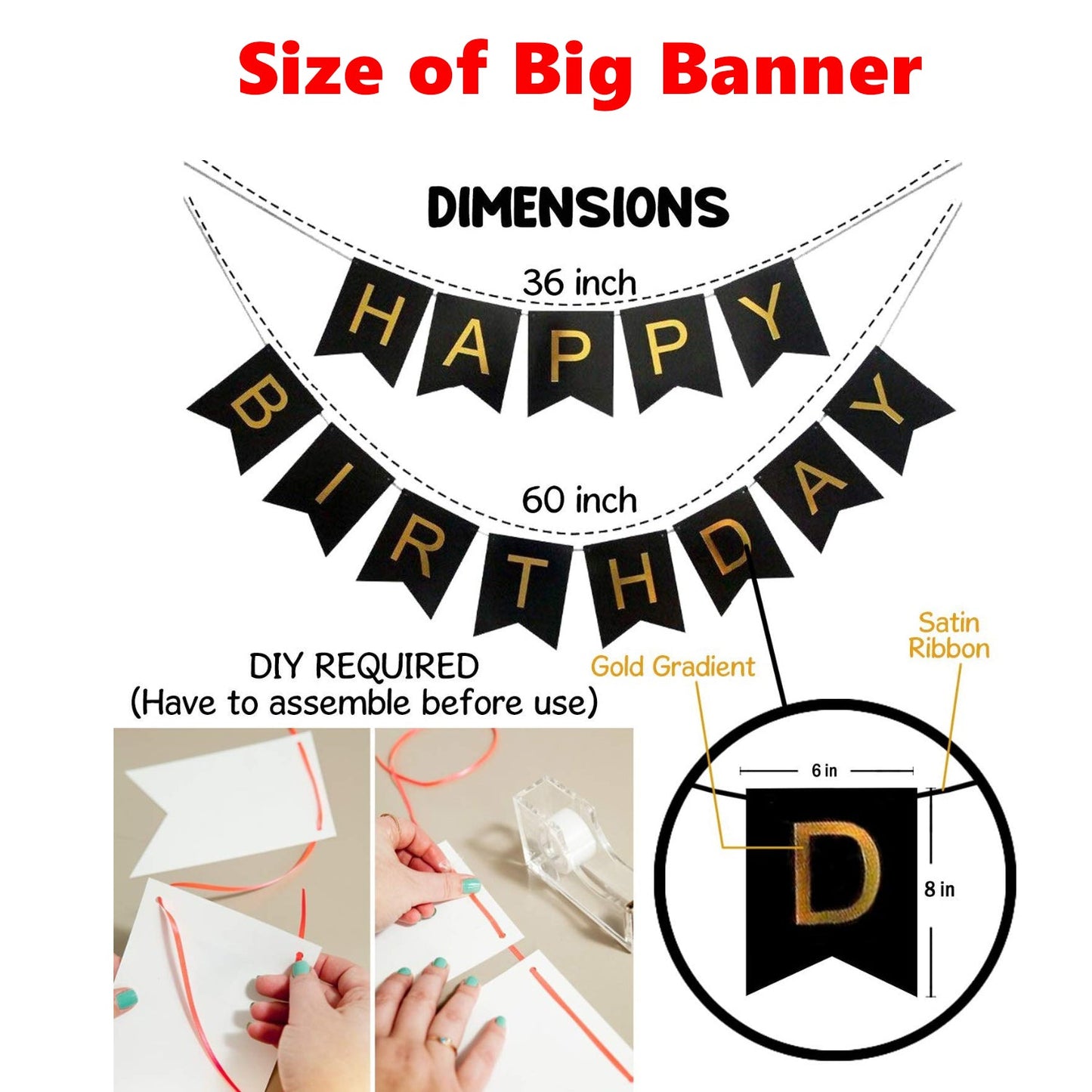 Happy Birthday Banner, Happy Birthday Buntings freeshipping - CherishX Partystore