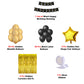 Happy Birthday Decoration items - 107 Pcs Combo - Black & Golden Metallic Balloon DIY Kit freeshipping - CherishX Partystore