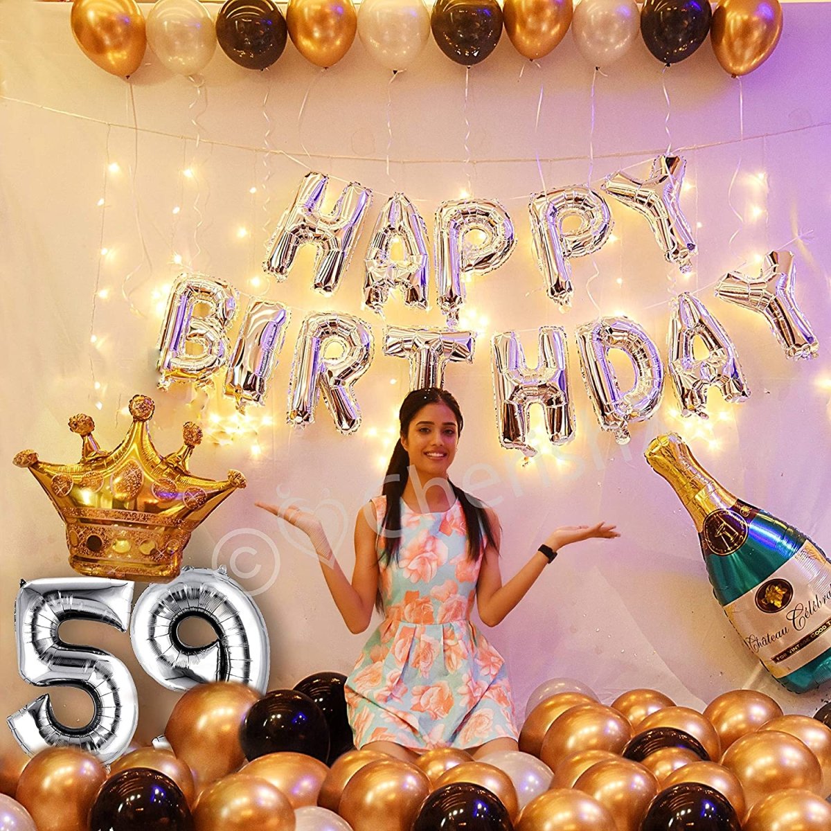 Happy Birthday Decoration Kit 56 pcs DIY Combo - CherishX Partystore