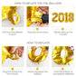 Happy Birthday Kit with Chrome , Moon, Star and Champagne Foil Balloons - 57 Pcs Combo - DIY Kit freeshipping - CherishX Partystore