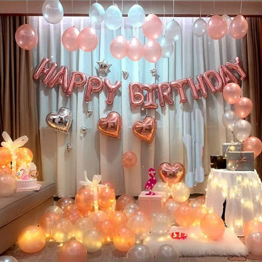 Party Propz Golden Birthday Decoration Kit - 63Pcs Birthday Decoration  Items for Husband | Adult Birthday Decorations