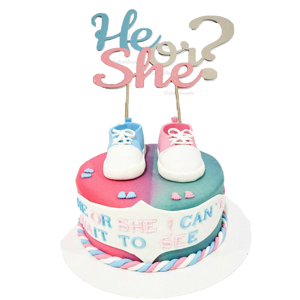 He or She Cake Topper Baby Shower Welcome Home New Party Boy Ready to Pop freeshipping - CherishX Partystore