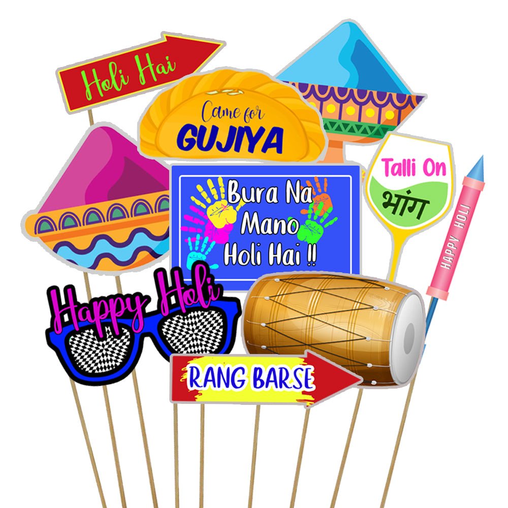 Holi Theme Photo Booth Party Props freeshipping - CherishX Partystore
