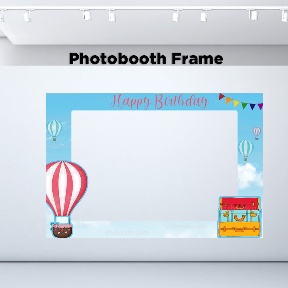 Hot Air Balloon Theme Kids Happy Birthday Photobooth Frame freeshipping - CherishX Partystore