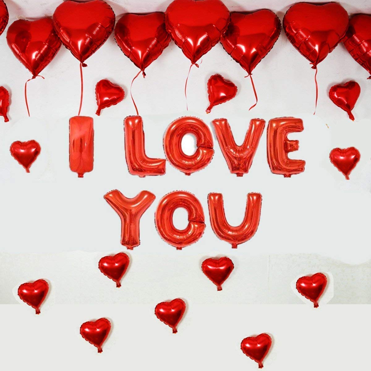 I Love You Foil Balloon 16 Inches Red Letters freeshipping - CherishX Partystore