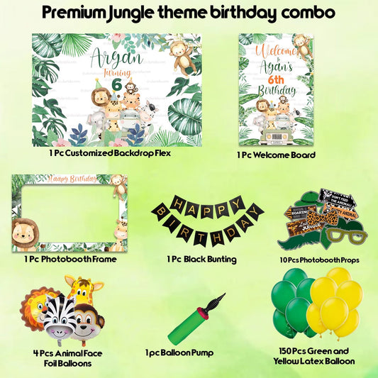Jungle theme Combo Birthday Kit - Silver freeshipping - CherishX Partystore
