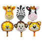 Jungle Theme Party Decoration Foil Balloons - 6Pcs Set For Safari Or Animal Theme Birthday Party Decorations/Animal Balloons - Lion, Giraffe, Monkey freeshipping - CherishX Partystore