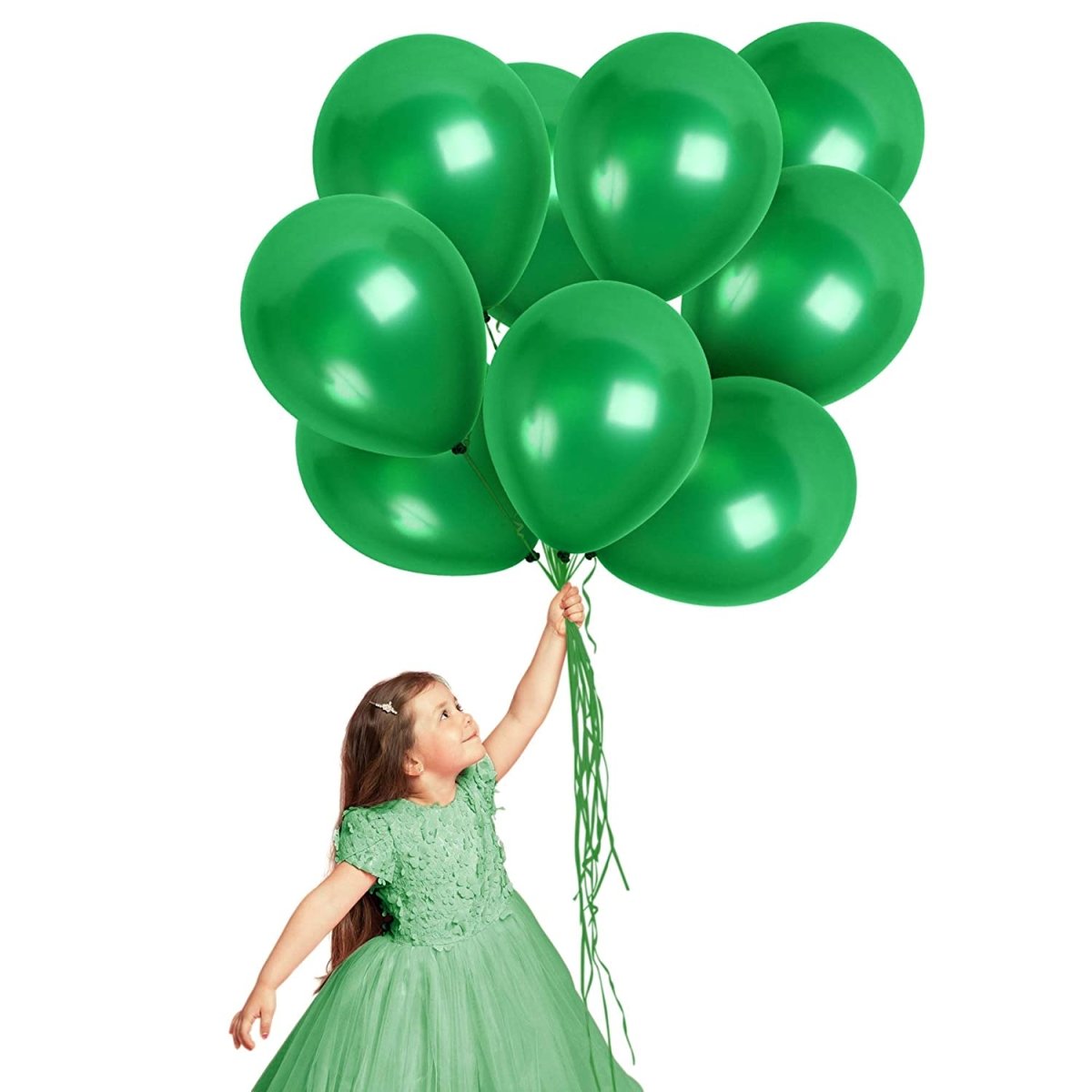 Green metallic latex balloons for birthday decorations, anniversary, bachelorette, baby shower, kids decoration, green balloons party supply