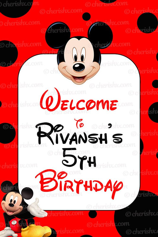 Printable MINNIE MOUSE RED Birthday Welcome Board. Custom 