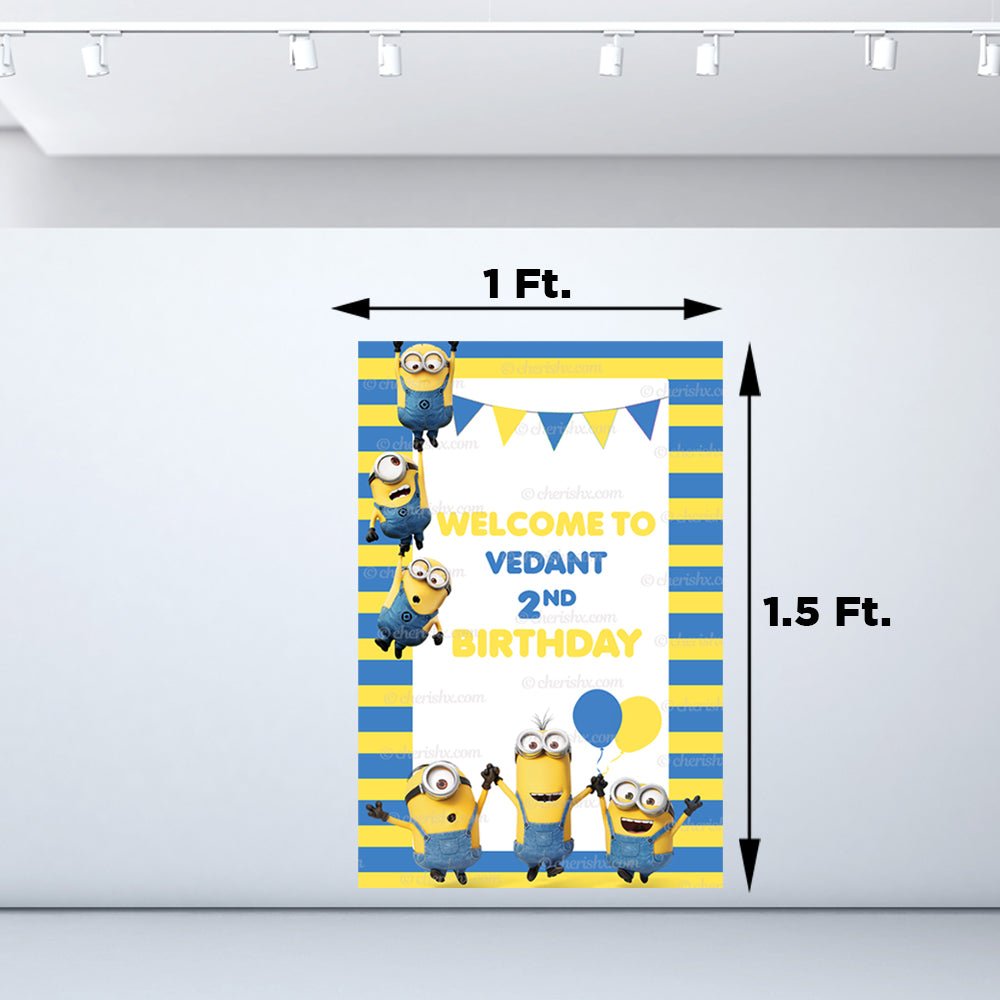 Minion Theme Personalized Welcome Board for Kids Birthday - Welcome Door freeshipping - CherishX Partystore