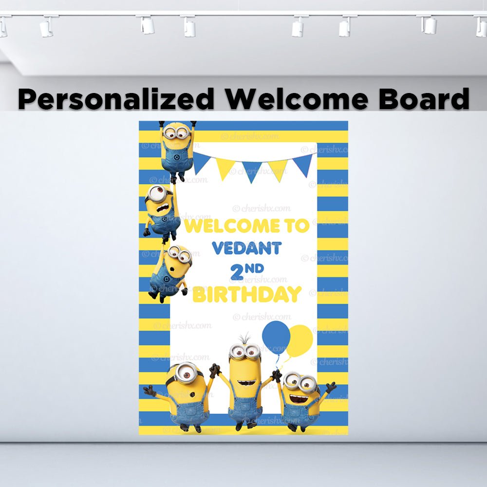 Minion Theme Personalized Welcome Board for Kids Birthday - Welcome Door freeshipping - CherishX Partystore