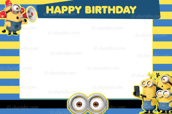 Minion Theme Kids Happy Birthday Photobooth Frame freeshipping ...