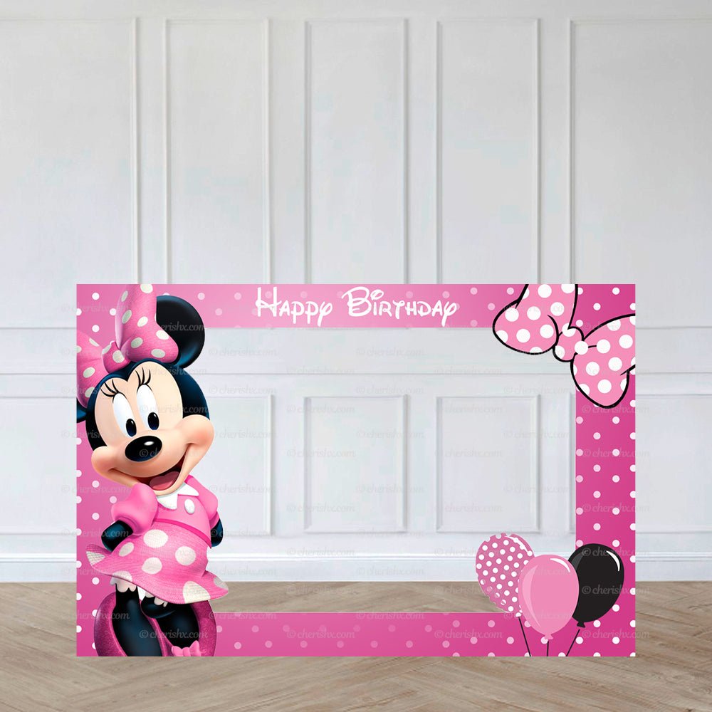 Minnie Theme Personalized Kids Happy Birthday Photobooth Frame freeshipping - CherishX Partystore