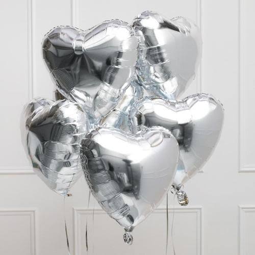 Multicolor Heart Shape Foil Balloons 16" Inches for Party Decorations 5pc freeshipping - CherishX Partystore