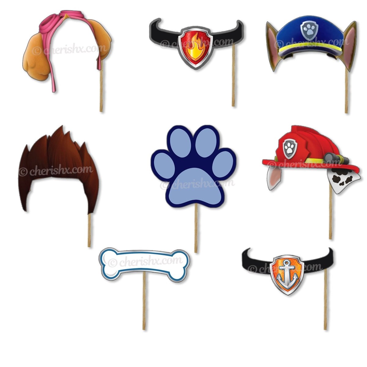 Paw Patrol Theme Photo Booth Party Props freeshipping - CherishX Partystore