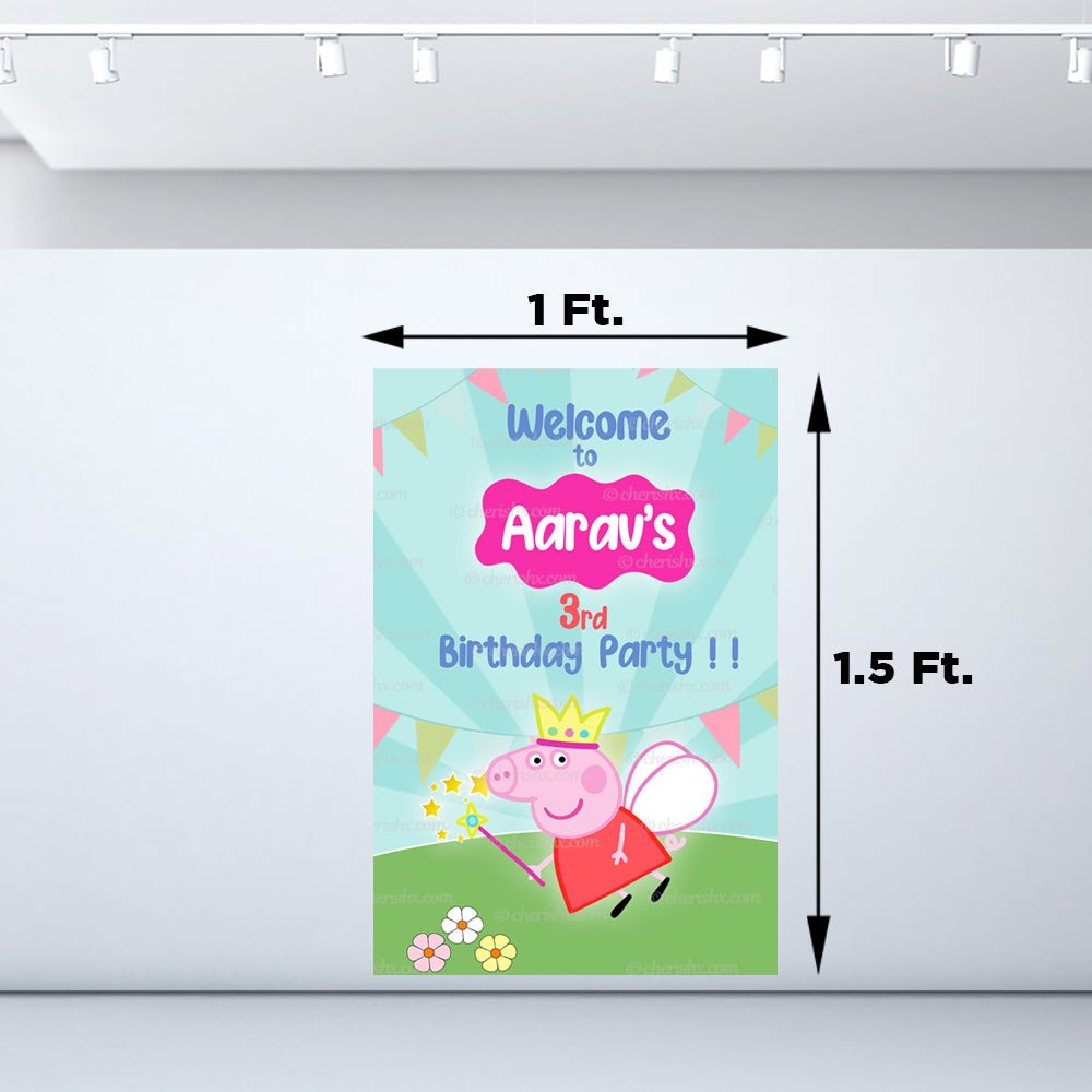 Peppa Pig Theme Personalized Welcome Board for Kids Birthday - Welcome Door freeshipping - CherishX Partystore