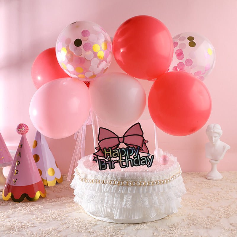 Pink Balloon Cake Topper, Cupcake Toppers For All Occasions Special Decorations Item freeshipping - CherishX Partystore