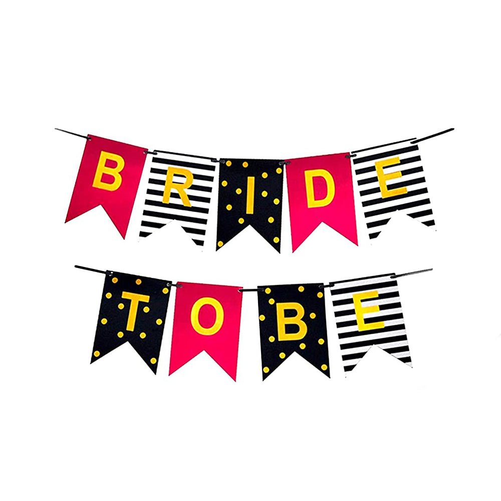 Pink & Black Bride To Be Accessories / Bachelorette Party Decoration Bunting Paper Banner - Party Supply freeshipping - CherishX Partystore