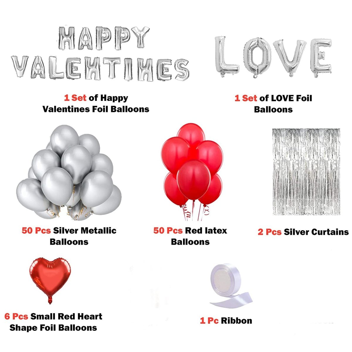 Premium Love Pack - Silver Love Valentine Decoration Items for Room freeshipping - CherishX Partystore