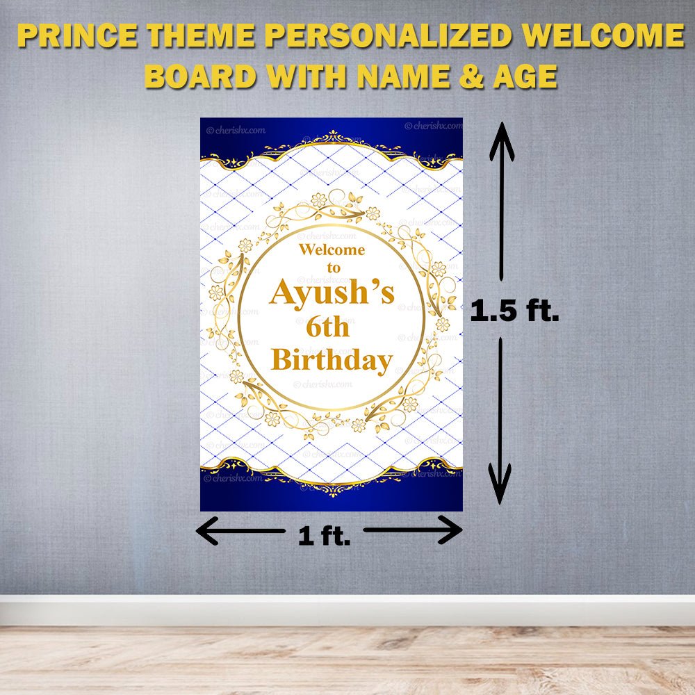 Prince Theme Personalized Welcome Board for Kids Birthday - Welcome Door freeshipping - CherishX Partystore