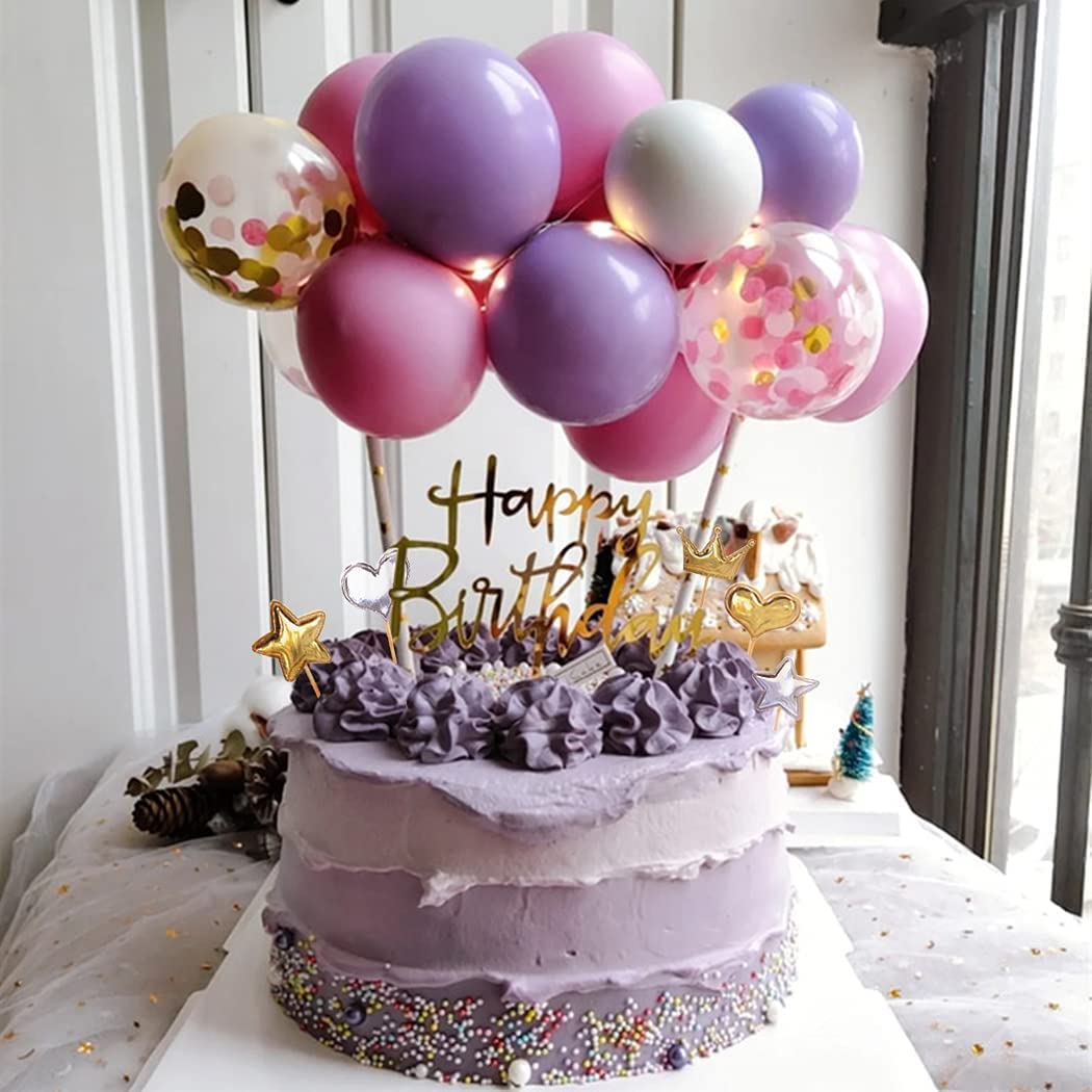 Purple Balloon Cake Topper, Cupcake Toppers For All Occasions Special Decorations Item freeshipping - CherishX Partystore