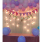 Purple birthday decoration kit combo 35 Pcs - Bunting, fairy light, Backdrop Net, Flag bunting, Balloons - birthday decorations for girls, boy, husband, wife - CherishX Partystore