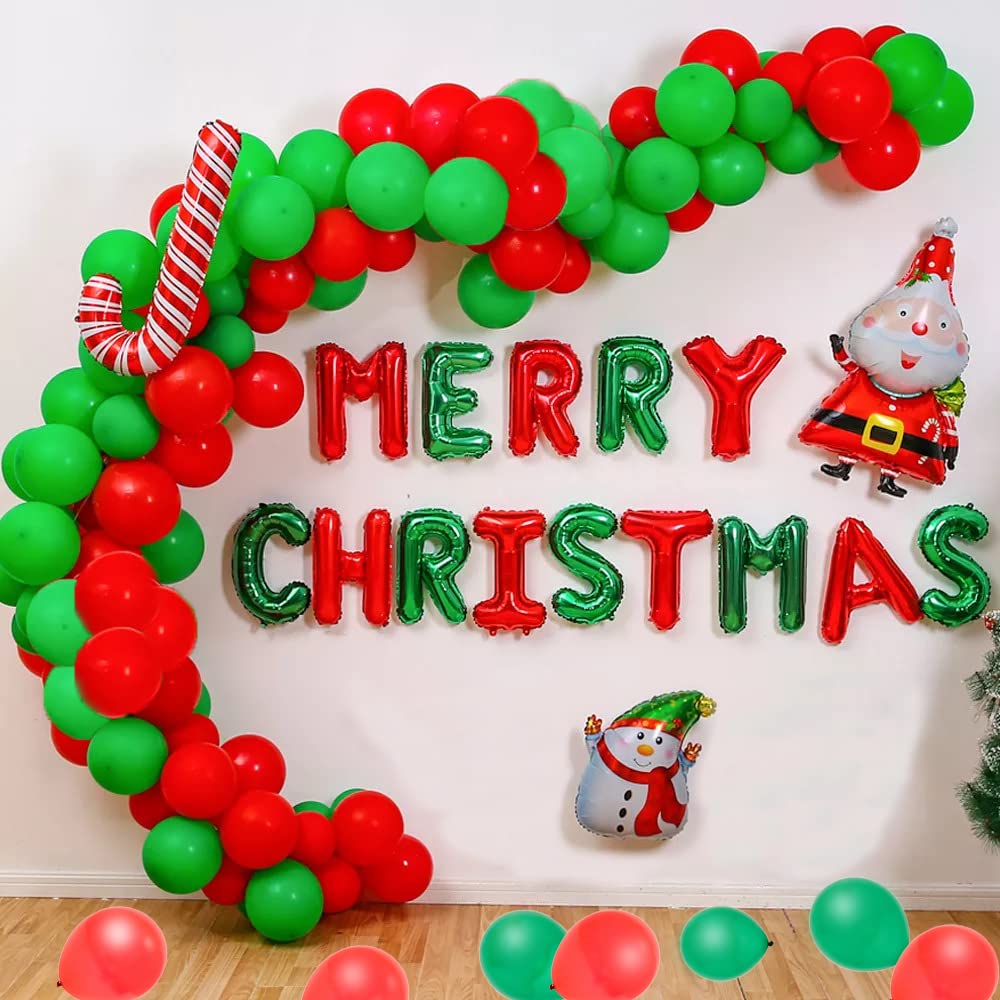 Red Green Christmas Wall Decoration Kit For Home Office 69 Pcs Combo Items Party Frillx