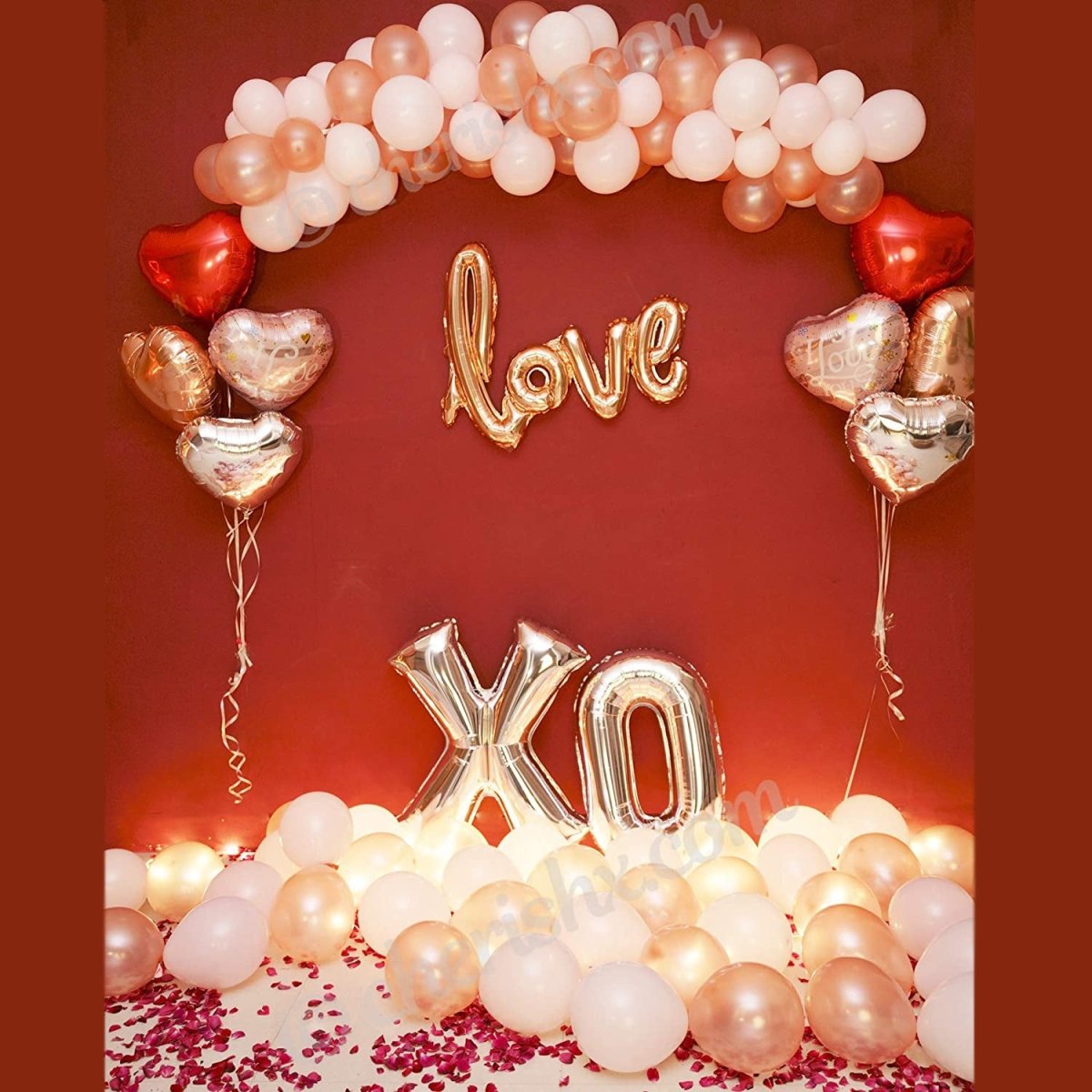 Romantic Rose Gold Love XO Wall at Home DIY Decoration Balloon Kit Party Supplies freeshipping - CherishX Partystore