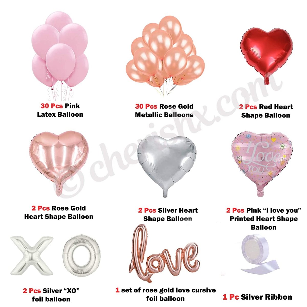 Romantic Rose Gold Love XO Wall at Home DIY Decoration Balloon Kit Party Supplies freeshipping - CherishX Partystore